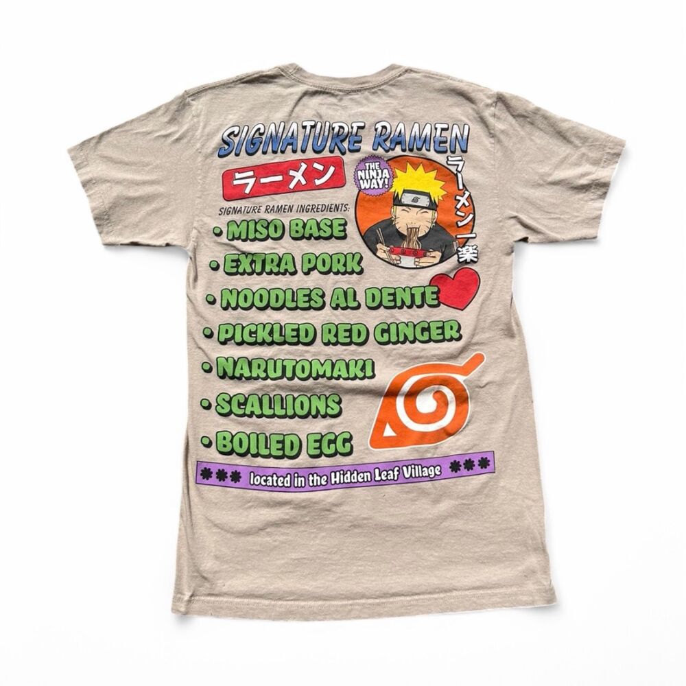 Naruto Shippuden Ichiraku Ramen Anime Graphic T-Shirt Mens S Tan Ripple Junction